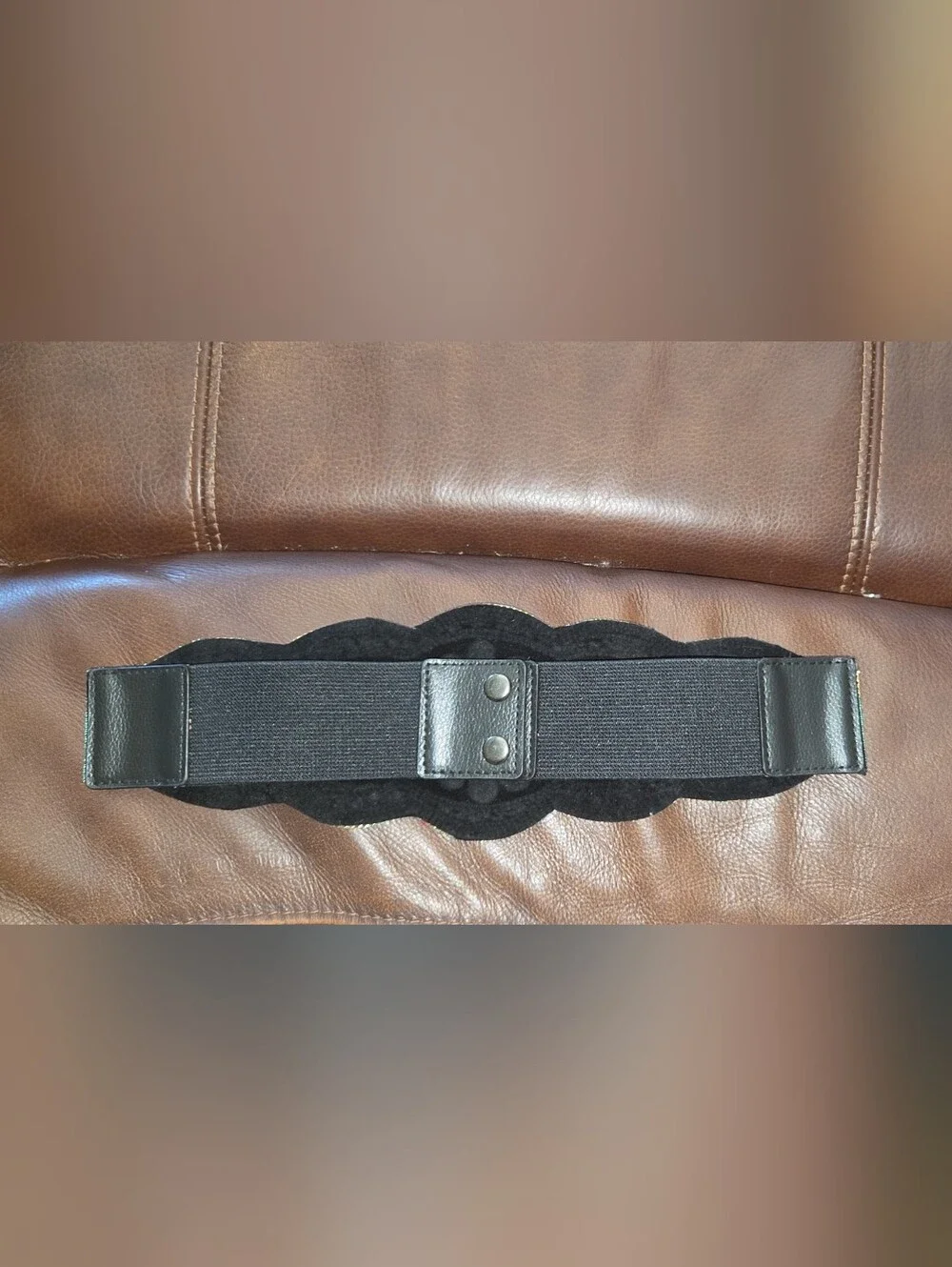 Boho Stone Hand Beaded Wide Stretch Waist Belt Snap Closure
